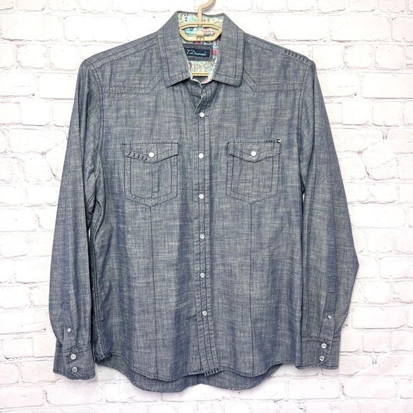 |•7 DIAMONDS•| Grey Polo Shirt Black Trim Size Large - Picture 10 of 12